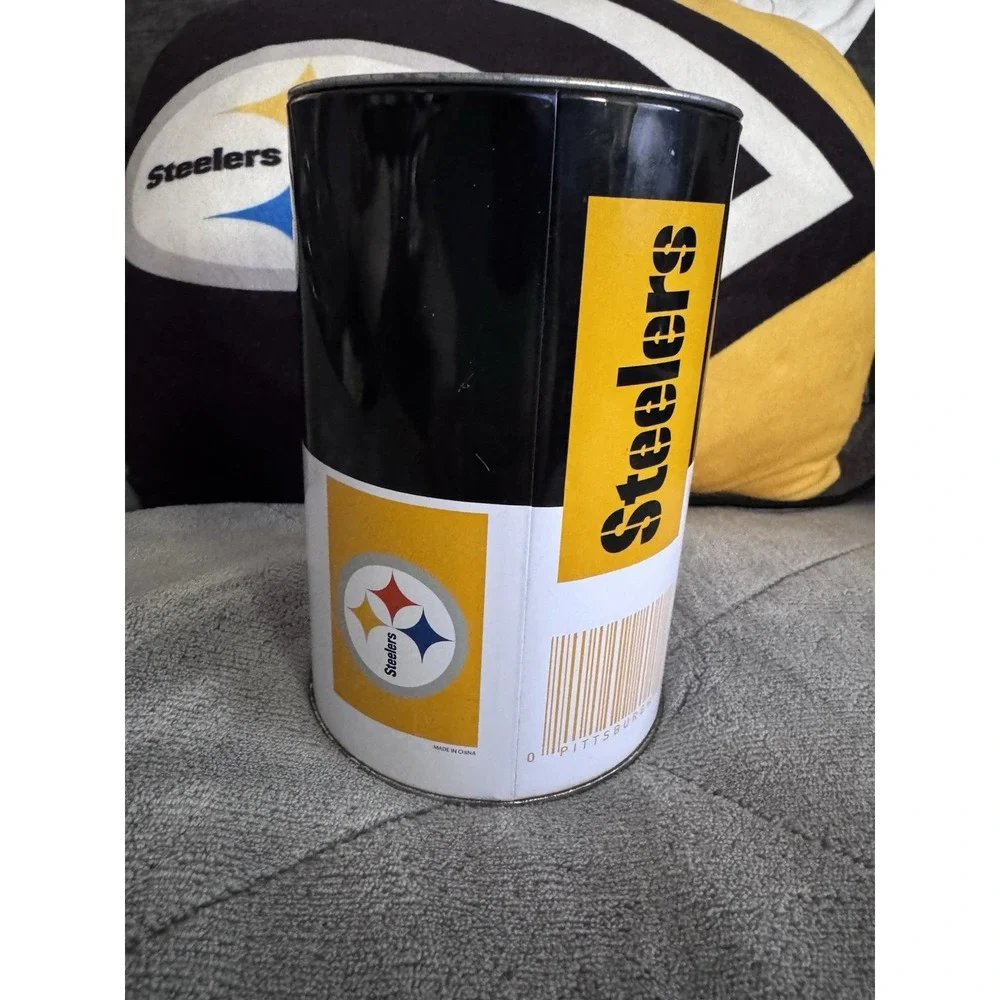 Pittsburgh Steelers Tin‎ Can Piggy Bank 6.5 inches